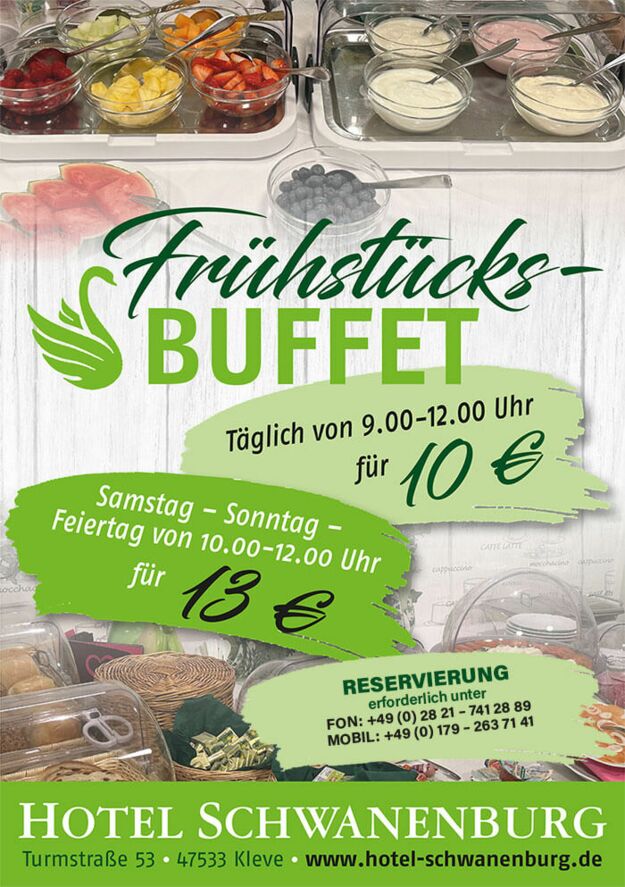 Frühstücksbuffet Hotel Schwanenburg Kleve
